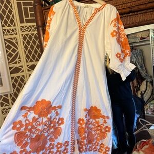 Julia Amory White and Orange Blouse